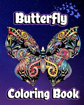 Couverture du produit · Butterfly Coloring Book: Beautiful Butterflies and Easy Floral Patterns for Adults and Seniors