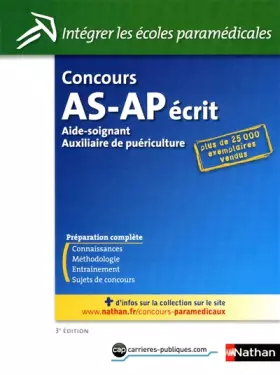 Couverture du produit · Concours d'entrée Aide soignant / Auxiliaire de puériculture - Epreuves écrites - 3ème édition