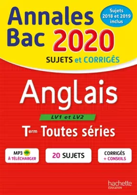 Couverture du produit · Annales Bac 2020 Anglais Term Toutes Séries