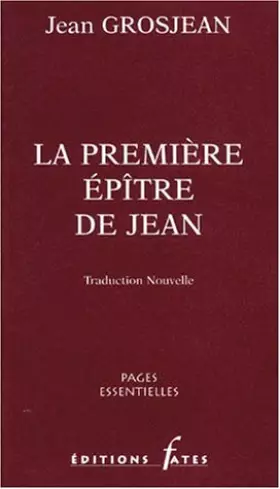 Couverture du produit · La première épitre de Jean