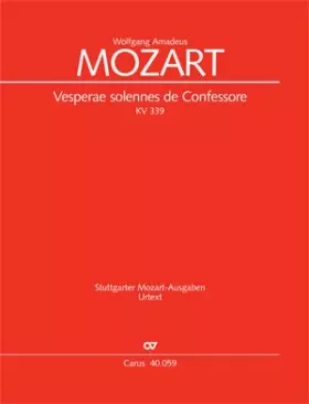 Couverture du produit · Mozart: Vesperae solennes de Confessore (KV 339). Partitur