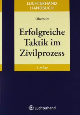 Couverture du produit · Erfolgreiche Taktik im Zivilprozess