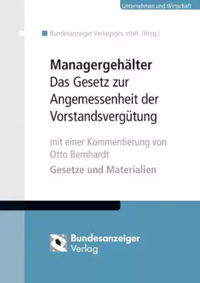 Couverture du produit · Managergehälter: Gesetze und Materialien