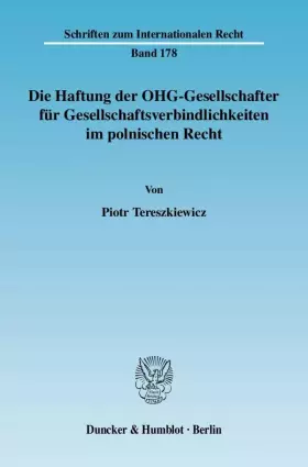 Couverture du produit · Die Haftung der OHG-Gesellschafter für Gesellschaftsverbindlichkeiten im polnischen Recht.: Dissertationsschrift (Schriften zum