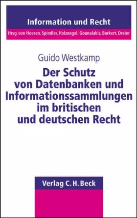 Couverture du produit · Der Schutz von Datenbanken und Informationssammlungen