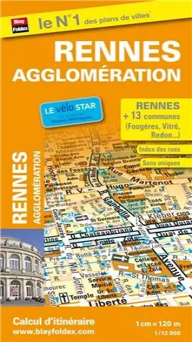 Couverture du produit · Plan de Rennes et de son agglomération - Avec localisation des stations "Le VéloStar"