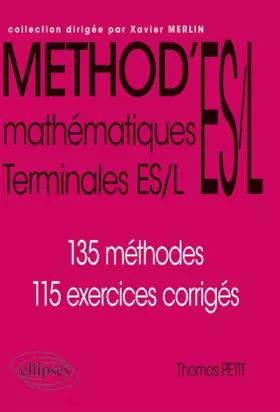 Couverture du produit · Méthod'ES/L Mathématiques Terminales