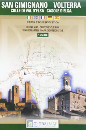 Couverture du produit · Volterra e San Giminiano. Colle di Val d'Elsa. Casole d'Elsa. Carta Escursionistica. Hiking Map. Carte De Randonnee. Wanderkart