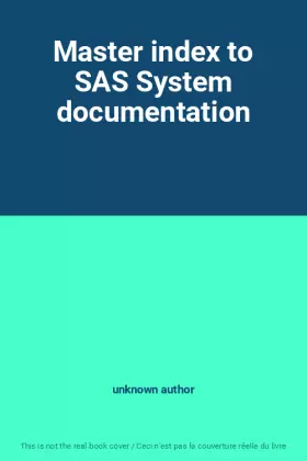 Couverture du produit · Master index to SAS System documentation