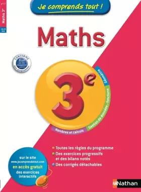 Couverture du produit · Je comprends tout! Maths 3 e