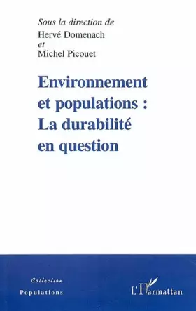 Couverture du produit · Environnement et populations : la durabilité en question