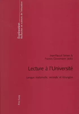 Couverture du produit · Lecture A L'universite: Langue Maternelle, Seconde Et Etrangere