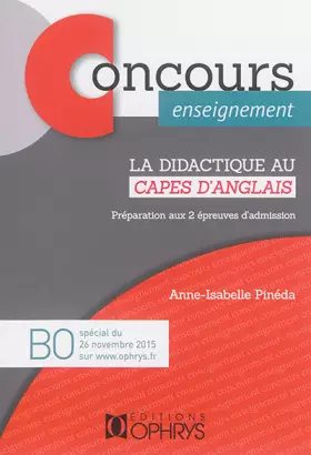 Couverture du produit · La didactique au CAPES d'anglais : Préparation aux 2 épreuves d'admission