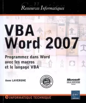 Couverture du produit · VBA Word 2007 - Programmez dans Word avec les macros et le langage VBA
