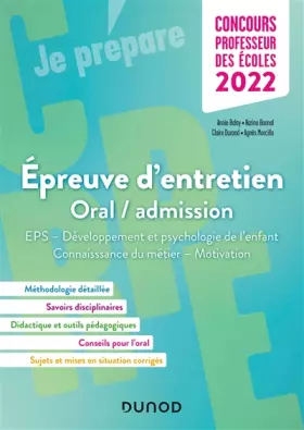 Couverture du produit · Concours Professeur des écoles - Entretien - EPS et Motivation-service public - CRPE 2022