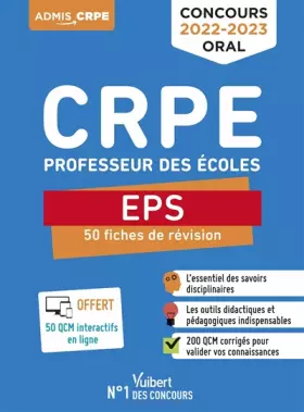 Couverture du produit · CRPE - Concours Professeur des écoles - EPS - 50 fiches de remise à niveau: Révisions Oral 2022-2023