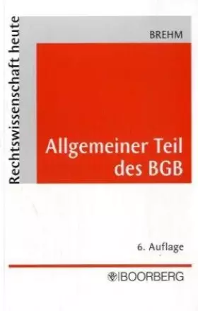 Couverture du produit · Allgemeiner Teil des BGB
