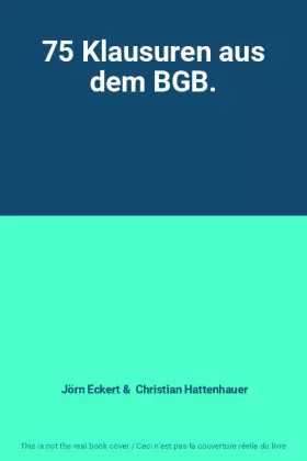 Couverture du produit · 75 Klausuren aus dem BGB.