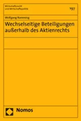 Couverture du produit · Wechselseitige Beteiligungen außerhalb des Aktienrechts