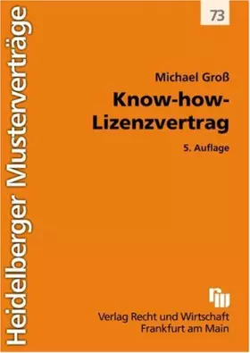 Couverture du produit · Know-how-Lizenzvertrag