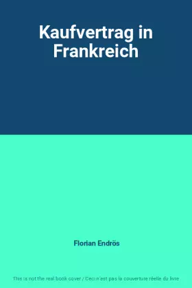 Couverture du produit · Kaufvertrag in Frankreich