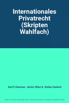 Couverture du produit · Internationales Privatrecht (Skripten Wahlfach)