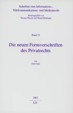 Couverture du produit · Die neuen Formvorschriften des Privatrechts