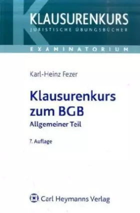 Couverture du produit · Klausurenkurs zum BGB Allgemeiner Teil
