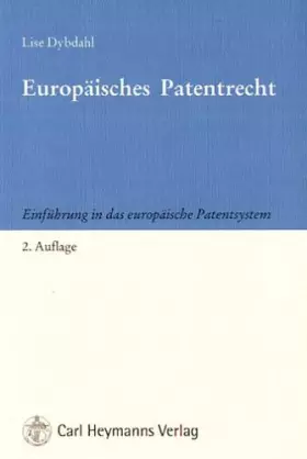 Couverture du produit · Europäisches Patentrecht