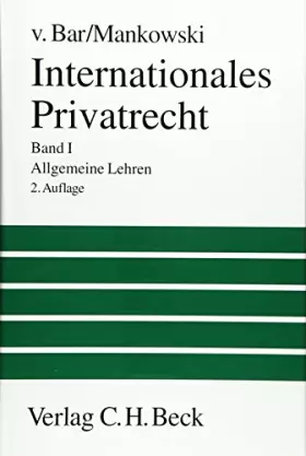 Couverture du produit · Internationales Privatrecht Bd. 1: Allgemeine Lehren