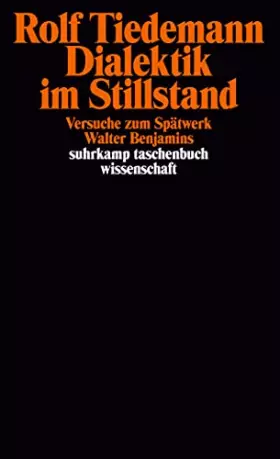Couverture du produit · Dialektik im Stillstand: Versuche zum Spätwerk Walter Benjamins (suhrkamp taschenbuch wissenschaft)