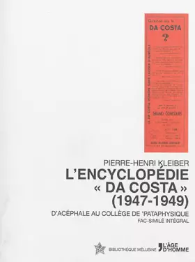 Couverture du produit · L'encyclopédie Da Costa, 1947-1949 - d'Acéphale au Collège de 'pataphysique