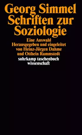 Couverture du produit · Schriften zur Soziologie: Eine Auswahl (suhrkamp taschenbuch wissenschaft)