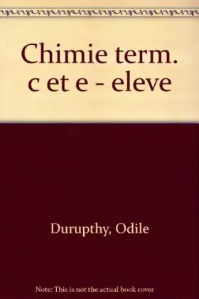 Couverture du produit · CHIMIE TERMINALES C/E. Edition 1989