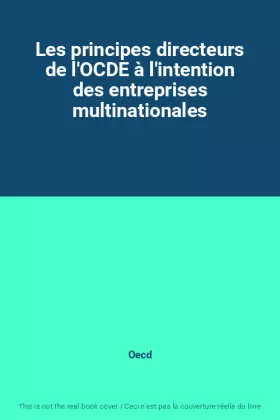 Couverture du produit · Les principes directeurs de l'OCDE à l'intention des entreprises multinationales
