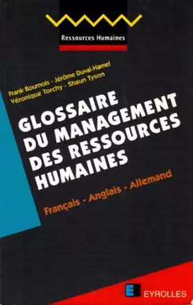 Couverture du produit · Glossaire du management des ressources humaines : Français, anglais, allemand
