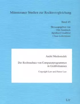 Couverture du produit · Der Rechtsschutz von Computerprogrammen in Grossbritannien: Copyright Law und Patent Law