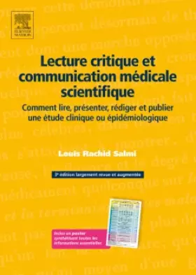Couverture du produit · Lecture critique et communication médicale scientifique: Comment lire, présenter, rédiger et publier une étude clinique ou épid