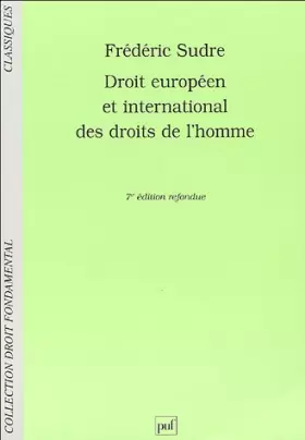 Couverture du produit · Droit européen et international des droits de l'Homme