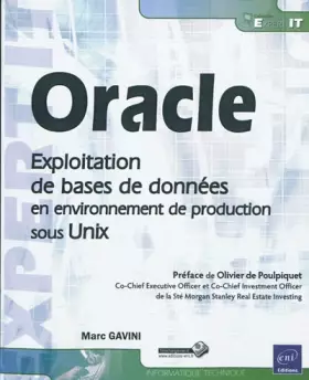 Couverture du produit · Oracle - Exploitation de bases de données en environnement de production sous Unix