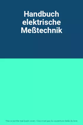 Couverture du produit · Handbuch elektrische Meßtechnik