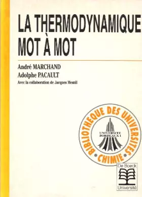 Couverture du produit · La thermodynamique mot à mot