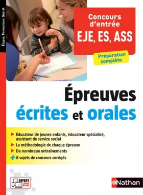 Couverture du produit · Concours d'entrée Éducateur de jeunes enfants - Éducateur spécialisé - Assistant de service social - Ecrit + oral - 2015