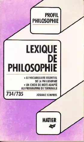 Couverture du produit · Lexique de philosophie (Profil philosophie)