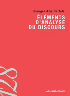 Couverture du produit · Eléments d'analyse du discours