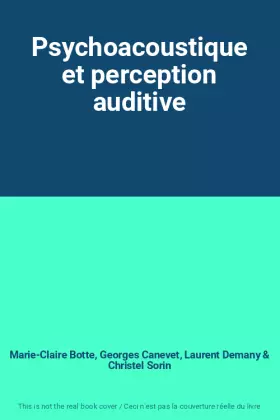 Couverture du produit · Psychoacoustique et perception auditive