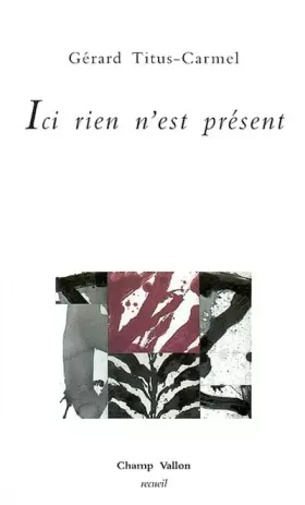 Couverture du produit · Ici rien n'est présent