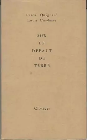Couverture du produit · Sur le défaut de terre