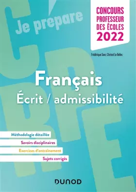 Couverture du produit · Concours Professeur des écoles - Français - Ecrit / admissibilité - CRPE 2022
