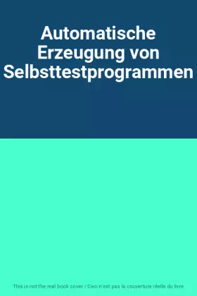 Couverture du produit · Automatische Erzeugung von Selbsttestprogrammen